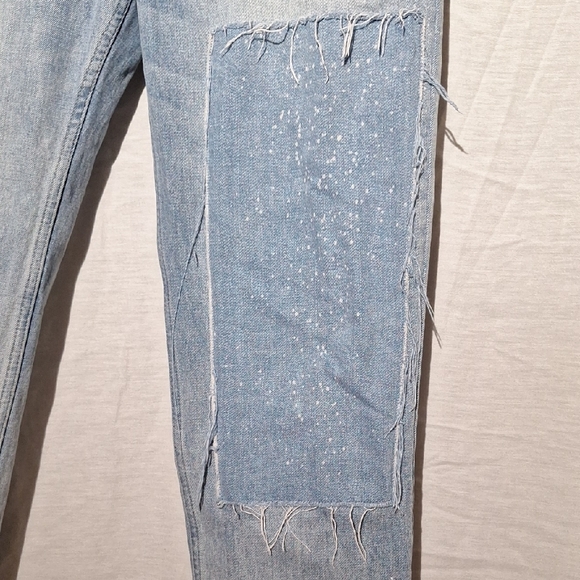 Abercrombie & Fitch Light Blue Denim Jeans, Patchwork, Distressed, Sz 8, NWOT - Picture 8 of 13